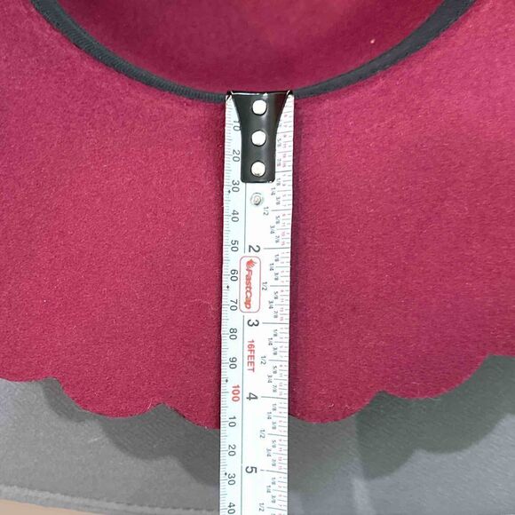 NWT Bundle of 2 Nordstrom BP. Women's Scallop Wide Brim Felt Hat Wine - One Size - Picture 12 of 13